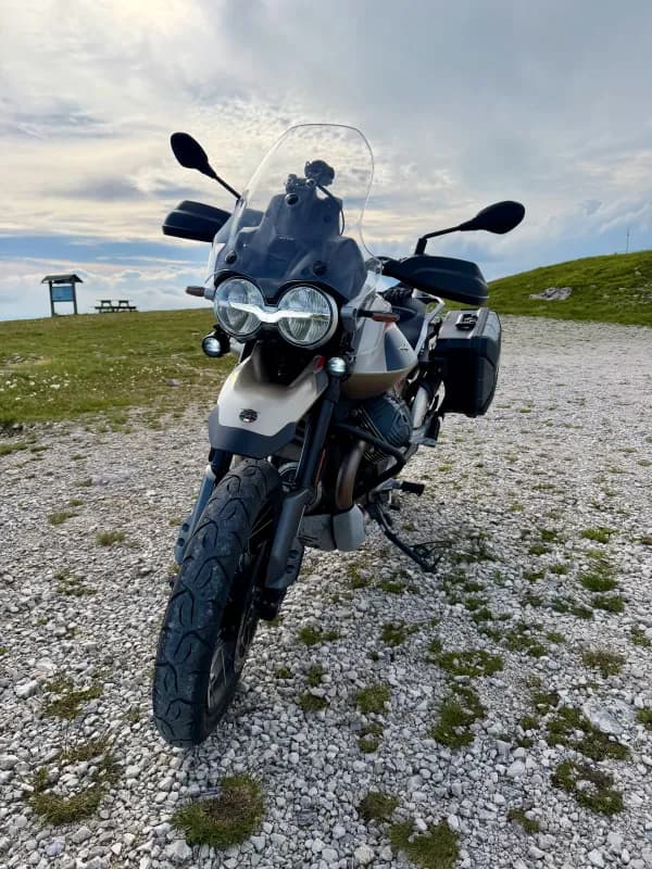 On the motorcycle